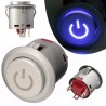 12V Interruptor momentâneo do botão do impulso do diodo emissor de luz de 22mm - à prova d'água - início do motor do carro - met