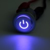 12V Interruptor momentâneo do botão do impulso do diodo emissor de luz de 22mm - à prova d'água - início do motor do carro - met