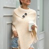Reboque de malha com borlas - poncho com botões - xale