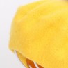 Elegante beret com pele pom-pom