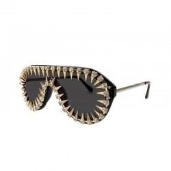 Óculos de sol vintage steampunk com rebites - unisex