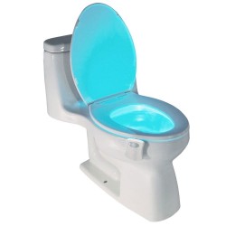Sensor de movimento PIR inteligente - luz noturna do assento do banheiro - 8 cores LED - impermeável