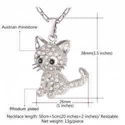 Gatinho de cristal - colar elegante
