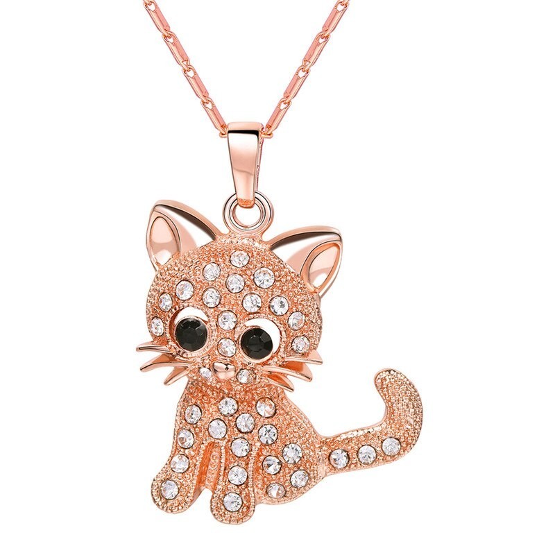 Crystal kitten - elegant necklaceNecklaces