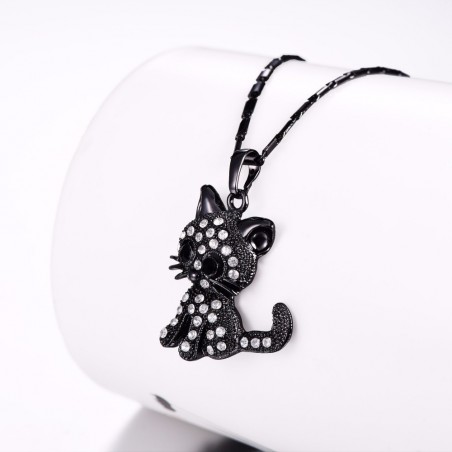 Gatinho de cristal - colar elegante