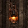 Vintage - lâmpada de parede de madeira - luz LED