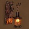Vintage - lâmpada de parede de madeira - luz LED