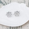 Cufflinks de prata com floco de neve e árvore de Natal