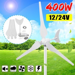 400W 12V- 24V - 3 lâmina - horizontal - gerador de turbina de vento