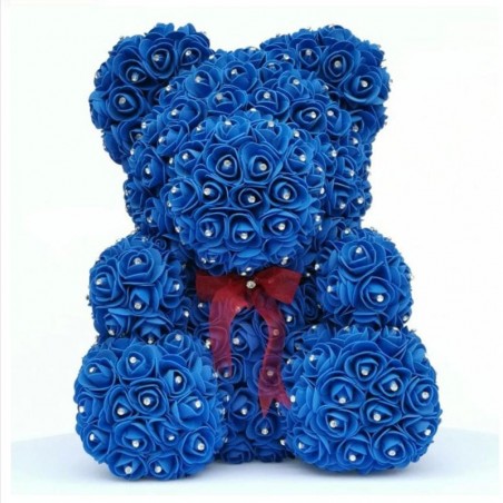 Urso rosa - urso feito de rosas infinitas com diamantes - 25 cm - 35 cm