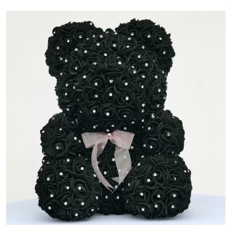 Urso rosa - urso feito de rosas infinitas com diamantes - 25 cm - 35 cm Urso rosa - urso feito de rosas infinitas com diamantes - 25 cm - 35 cm