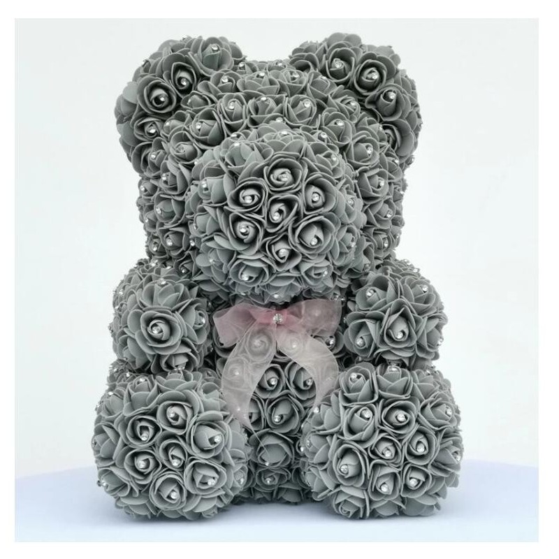 Urso rosa - urso feito de rosas infinitas com diamantes - 25 cm - 35 cm Urso rosa - urso feito de rosas infinitas com diamantes - 25 cm - 35 cm