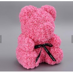 Urso rosa - urso feito de rosas infinitas com diamantes - 25 cm - 35 cm