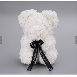 Urso rosa - urso feito de rosas infinitas com diamantes - 25 cm - 35 cm