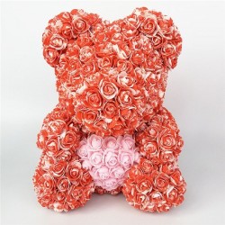 Rose bear - bear made from infinity roses with a heart - 25cm - 35cmValentine's day