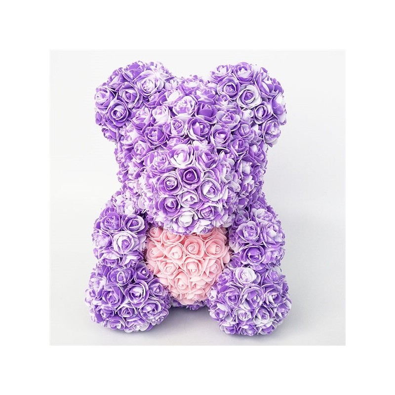 Urso rosa - urso feito de rosas infinitas com um coração - 25cm - 35cm Urso rosa - urso feito de rosas infinitas com um coração - 25cm - 35cm