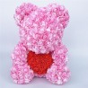 Urso rosa - urso feito de rosas infinitas com um coração - 25cm - 35cm