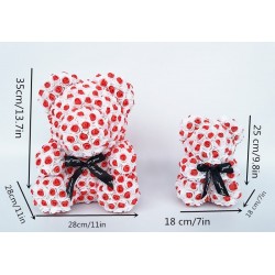 Rose bear - bear made from two-colors infinity roses with a bow - 25 cm - 35 cmValentine's day