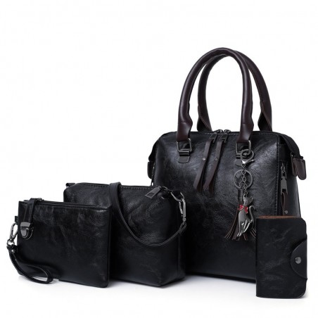 Bolsa de couro elegante - conjunto de 4 peças
