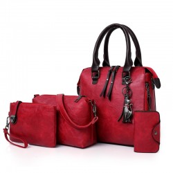 Bolsa de couro elegante - conjunto de 4 peças