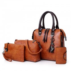 Bolsa de couro elegante - conjunto de 4 peças