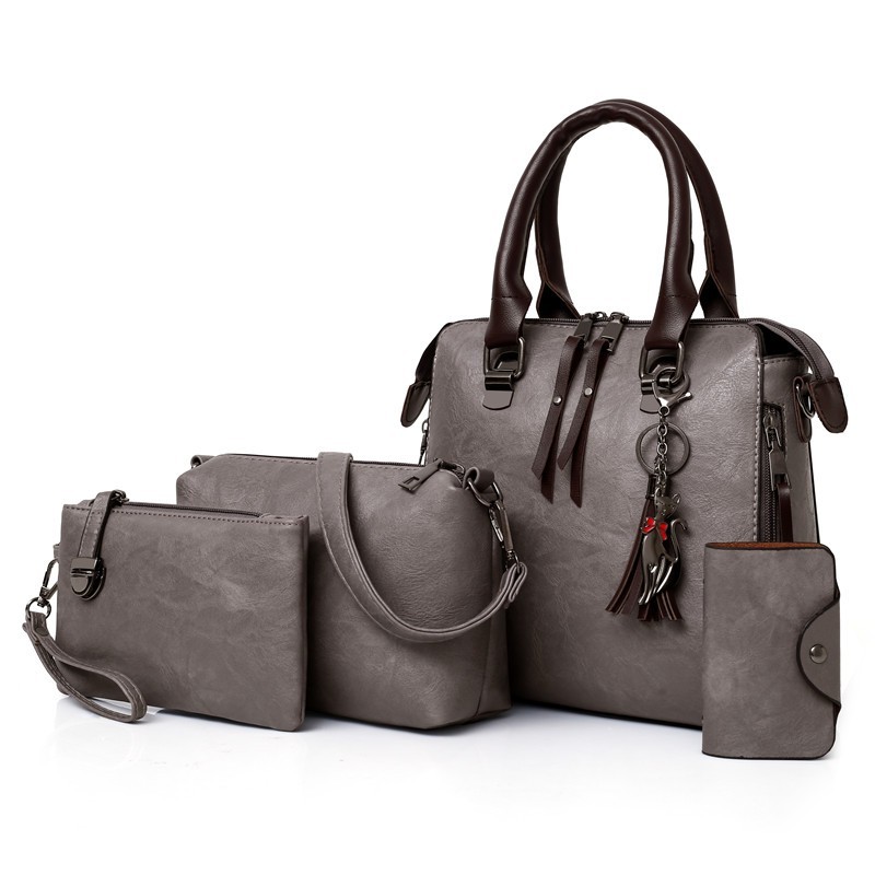 Bolsa de couro elegante - conjunto de 4 peças