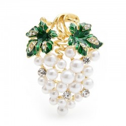 uvas de cristal com pérolas - um broche elegante