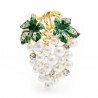 uvas de cristal com pérolas - um broche elegante