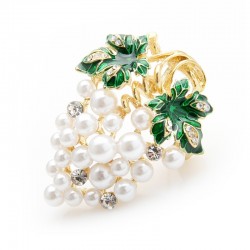 uvas de cristal com pérolas - um broche elegante