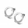 Rose gold & silver round earrings with crystalsEarrings