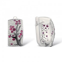 Flores de rosa - brincos de luxo com zircônia cúbico