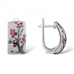 Flores de rosa - brincos de luxo com zircônia cúbico