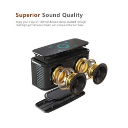 DOSS SoundBox - 2*6W - Alto-falante Bluetooth - controle de toque - wireless - som estéreo - baixo - microfone embutido