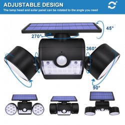 30 LED - dual head solar lamp - spotlight - PIR motion sensor - adjustable angle light - waterproofSolar lighting