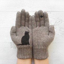 Cashmere gloves with kittenGloves