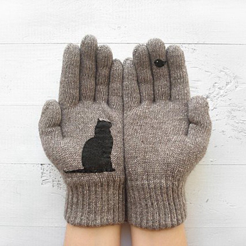Cashmere gloves with kittenGloves
