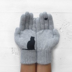 Cashmere gloves with kittenGloves
