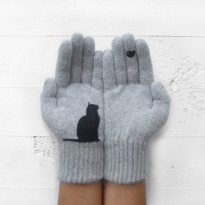 Cashmere gloves with kittenGloves