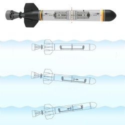 Torpedo de barco submarino elétrico RC - kit modelo de montagem - brinquedo DIY