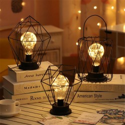 Vintage wrought iron lantern - night light - LED table lampLights & lighting