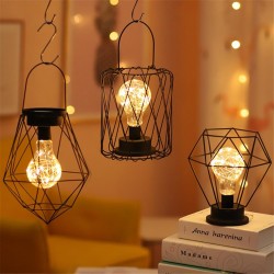 Vintage wrought iron lantern - night light - LED table lampLights & lighting
