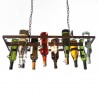 Vintage - suporte de garrafas de suspensão - lâmpada de teto de ferro - E27 LED