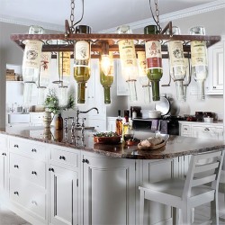 Vintage - hanging bottles holder - iron ceiling lamp - E27 LEDLights & lighting