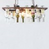 Vintage - suporte de garrafas de suspensão - lâmpada de teto de ferro - E27 LED