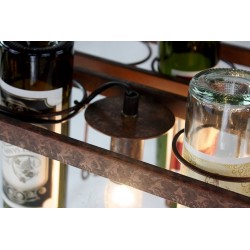 Vintage - suporte de garrafas de suspensão - lâmpada de teto de ferro - E27 LED