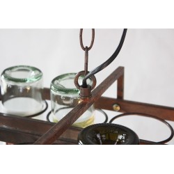 Vintage - suporte de garrafas de suspensão - lâmpada de teto de ferro - E27 LED
