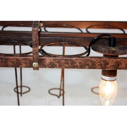 Vintage - suporte de garrafas de suspensão - lâmpada de teto de ferro - E27 LED