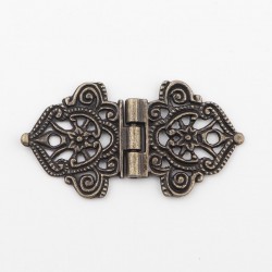 Vintage hollow flowers - alloy furniture hinges - 2 piecesFurniture