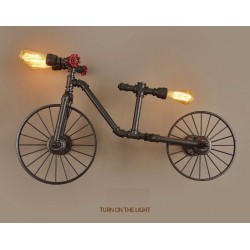 Tubo de bicicleta e água - luz de Edison LED vintage - lâmpada de parede