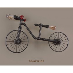 Tubo de bicicleta e água - luz de Edison LED vintage - lâmpada de parede
